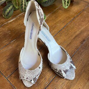 Charles David faux snakeskin heels